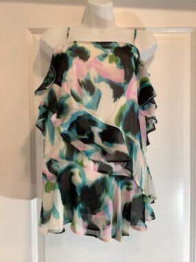 NWT- INC Sleeveless Summer Shirt w Sexy Back Split, Size XL